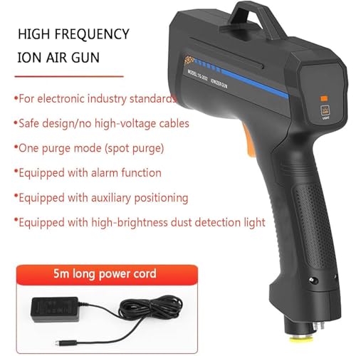 Pistola antistatica Portatile, ionizzatore Portatile con Luce di Polvere del LED & Gancio, 24V Bassa Tensione per la Riparazione Elettronica, Attrezzatura Industriale, Tempo di dissipazione Veloce