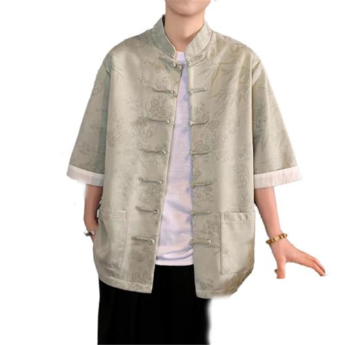 Chemise courte homme style chinois décontractée rétro Tang haut de gamme