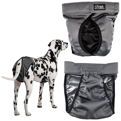 Image of FINNERO Brenda Reusable Dog Diaper, Leak-Proof, Adjustable, Heat & Incontinence Protection, L - Gray