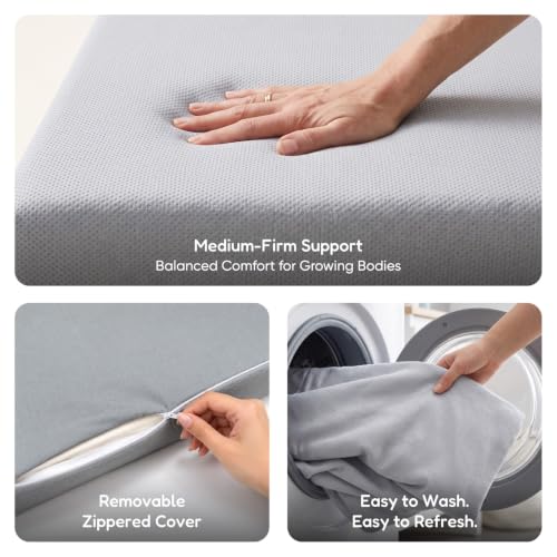 Image of Cherilo Memory Foam Baby Mattress for 0 to 2 Years | 1 Year Warranty | Suitable for Baby Cot, Crib, Bassinet, Washable Waterproof Cover - 48 inch x 24 inch x 4 inch - Pack of 1
