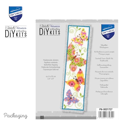 Image of Vervaco PN-0021727 | Butterflies 1 Bookmark Counted Cross Stitch Kit