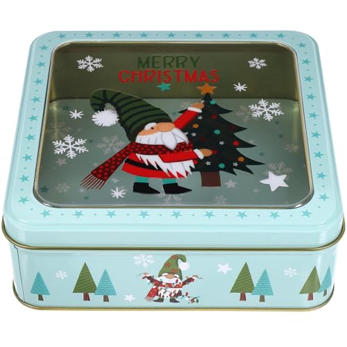 Caja de hojalata resistente PRETYZOOM con tapa fácil de abrir para galletas