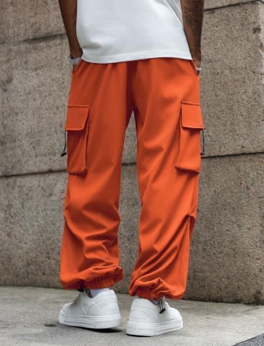 ZAFUL Mens Parachute Pants Flat Pocket Y2K Casual Pants Baggy Cargo Pants - 3