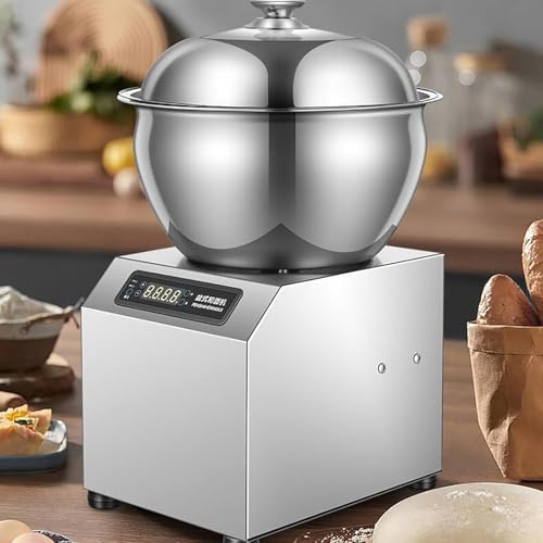 Commercial Dough Stand Mixer, 1800W Electric Food Mixer with LED Display & Timer, 3 Speeds, Visible Lid for Dough, Salad, Cream