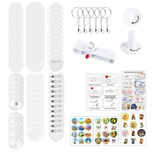 TOWEBOORY 缶バッジメーカー 35mm 55mm金型 缶バッチメーカー 36個バッジ素材付き 缶バッジマシーン バッジプレスパンチプレス機 2サイズ金型 交換便利 缶バッジ製造機 DIYおもちゃ ハンドメイド 推し活 アニメ アイドル 手作り 家庭用 (詰め替えパック)