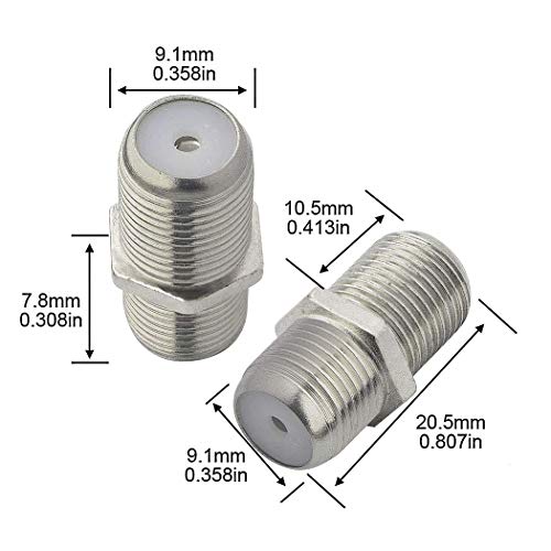 Tjiusi Coaxial Cable 4Ft Rg6 Digital Audio Vide 75Ohm White Low Loss Coaxial Cable (F-Type Male To F-Type Male) With Right-Angle Connector And F Type Cable Extension Adapter #TOP7