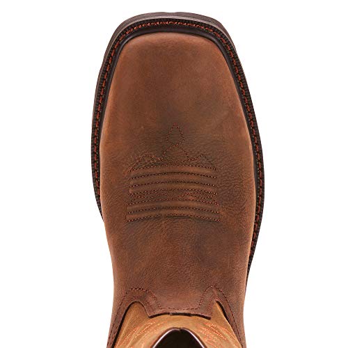 Image of Ariat Work Men's GROUNDBREAKER H2O Boot, dark brown /blue, 14 2E US