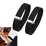 CHENGZI 1 Paar elastische verstellbare Herren-Armbänder, Ärmel, Strumpfband, Ärmelhalter, Breite 2,4 cm, Schwarz , Einheitsgröße