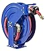 Coxreels TSHF-N-550 Retractable Fuel Hose Reel, T-Fuel Series ¾” x 50’, 300PSI-Easy-Maintenance Design with Brass Swivel and Multi-Position Mount Arm-Heavy Duty Steel Construction, Made in USA, Blue