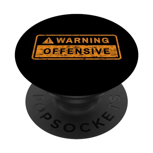 ADVERTENCIA: Etiqueta de advertencia divertida y gráfica ofensiva PopSockets PopGrip Intercambiable