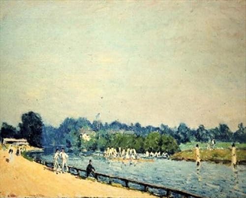Impression sur toile Alfred Sisley La Route de Hampton Court haute définition 60x90cm