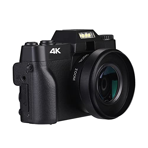 ビデオカメラ 4k、 コンパクト デジタル写真カメラ 4K Web カメラ ビンテージ Vlog ビデオ レコーダー 48MP ストリーミング ビデオカメラ 3"フリップスクリーン 、vlog カメラ(Standard,With Wide Angle Le