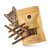 LucyBalu® 6x Matatabi Sticks für Katzen | Katzen Zahnpflege Natur |Kauknochen für Katzen Mundgeruch | Katzen Sticks aus Matatabi Holz | Katzen Zahnbürste | Matatabi Katzenspielzeug Selbstbeschäftigung
