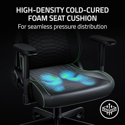 Razer Iskur V2 X NewGen - Ergonomic Gaming Chair with Breathable Comfort - Gen-2 EPU Leather with CoolTouch Technology - Built-In Lumbar Support - Ultra-Wide Shoulder Arches and Seat Base | Black - Image 6