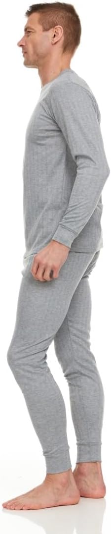 Rocawear 2-Pack Mens Long Underwear Set Thermal - Fleece Insulated Base Layer Shirt & Bottoms - Winter Inners/Undershirt