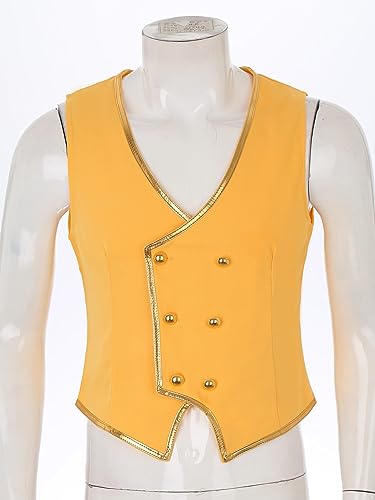 Men's V Neck Vest Button Waistcoat Dress Suit Pointed Hem Jacket Dress-up Party Wedding4