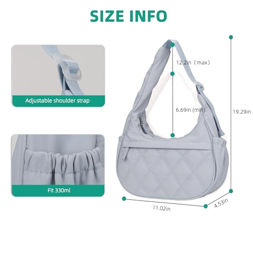 Image of JANKS Small Puffer Crescent Shoulder Bag for Women, Nylon Quilted Puffy Crossbody Purse, Cute Hobo Shoulder Handbags