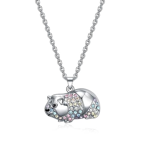 VEEHOO Axolotl/Guinea Pig/Sloth/Hippo/Eagle/Otter/Goat/Dragon Necklace for Girls Women,Cute Animal Jewelry Gifts for Daughter Niece