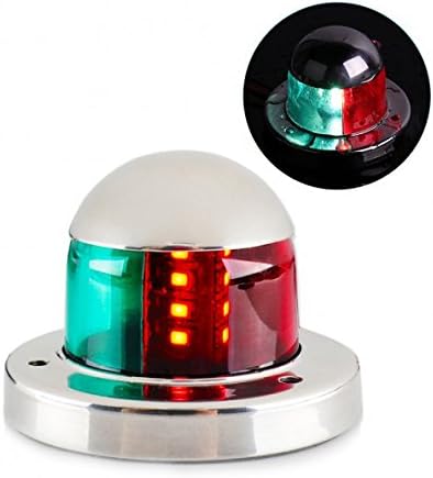 LEANINGTECH Boat Marine LED Navigation Lights Marine Navigation Lamp, SS316 Stainless Steel Shell, IP66 Red and Green LED for Boat Pontoon Yacht Skeeter, 10.5LM with CE & RoHS Certificate