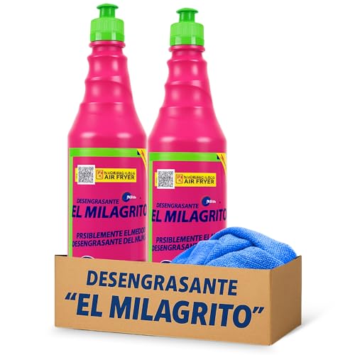 Desengrasante Push Pull, Limpiador quitagrasas El Milagrito, Quitagrasas ElMilagrito, Multiusos para Cocina, Hornos, Microondas, Industrial y Más, Formato Ahorro, 2 Botes de 1 Litro