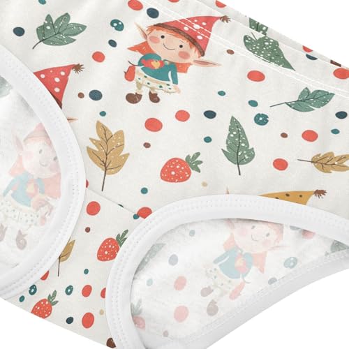 ZZKKO Cute Elves and Polka Dot Girls Underwear Toddler Panties for Girls Comfort Brief Size 8Y3