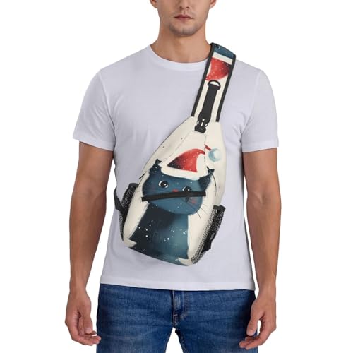 Bolso bandolera con estampado de gatos divertido para hombres y mujeres miniatura 7