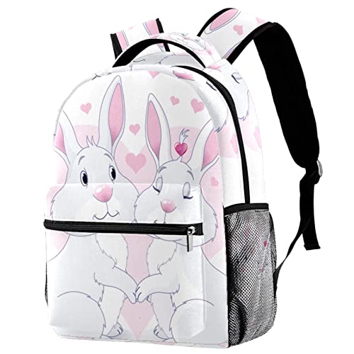Sac à dos de voyage ergonomique et léger à imprimé lapins