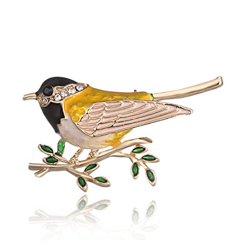 Image of Generic Fashion Women Brooch Costume Wedding Jewelry Vintage Handmade Animal Bird Branch Crystal Gold Color Brooch Pin Practical and clever