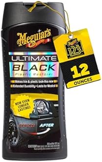 Ultimate Black Plastic Restorer, Durable Car Restorer for Faded Black Plastic, Vinyl, and Rubber, Restores Deep Color and Shine, for Car Guys, 12 Oz