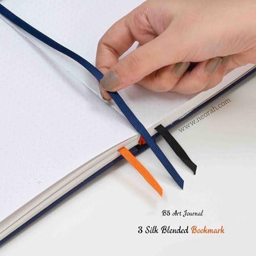 Image of NEORAH - B5 - ART JOURNAL | 200Gsm Dotgrid Notebook |160 Pages(25.0 x 17.5 cm) | Lay Flat |Hard Cover Bullet - Journal|3 Bookmarks |Elastic Closure | Inner BackPocket | Ideal- (DARK BLUE)