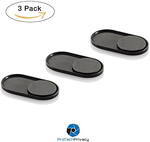 Webcam Cover | Black Metal (3 Pack) Laptop Camera Cover Slide | Protects Computer & Smartphone Camera Against Hackers Swiss Made Webcamera Slider | Web Cam Blocker