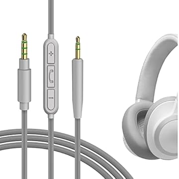 Geekria Cabo de áudio com microfone compatível com JBL Tune 770NC 700BT, Live 660NC 650BTNC, cabo Tour One M2, cabo estéreo de substituição auxiliar de 2,5 mm com microfone embutido e controle de volume (1,2 m)
