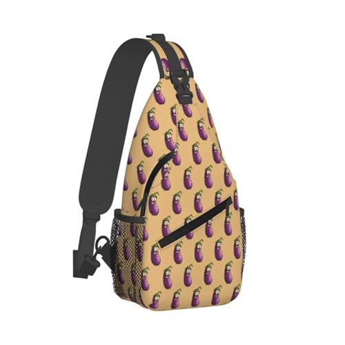 Bolso bandolera Cartoon Eggplant para hombre y mujer miniatura 2