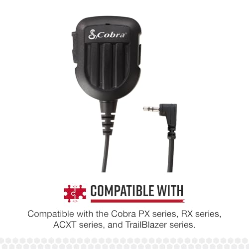 Image of Cobra Shoulder Speaker Microphone - Speaker Mic with Push-to-Talk Button for Cobra Two-Way Radios with 2.5mm Plug