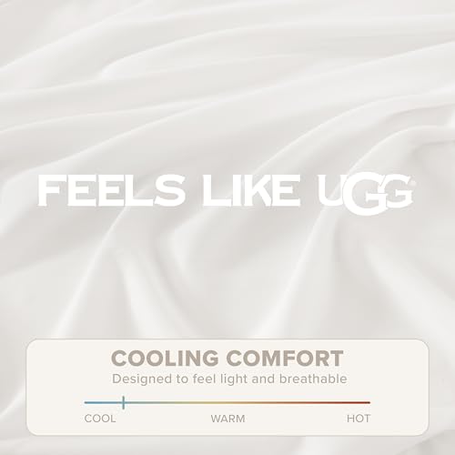 UGG Hedi Twin Sheets Set, Breathable & Cooling Sheet Set, 3-Piece, White - image 5