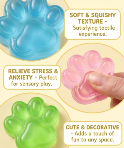 Image of 3PCS Taba Squishy Cat Paw, Taba Squishy for Relaxing Sensory Fidget Pinch Family for Kids Cat Paw Squeeze Cute Beautiful Cat Paw (green1)