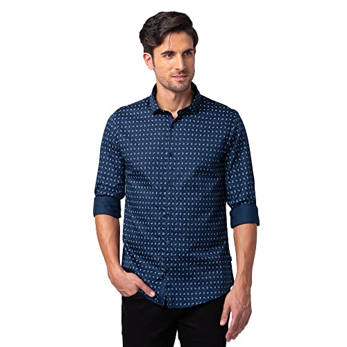 Image of Spykar Men's Regular Fit N /A Full Sleeve Printed Casual Shirts
