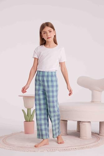 HiddenValor Big Girls Lightweight Woven Cotton Pajama Lounge Pants with Pockets3