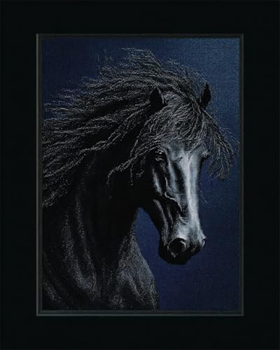 Broderie point de croix chevaux animaux kit perlé DIY 9CT 40x50cm tableau décoratif