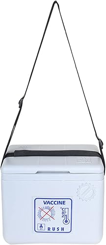 Miniatura 5 de Caja portadora de vacunas con 2 bolsas de hielo, caja de almacenamiento de vacunas pequeña (0.90 LTR), color gris
