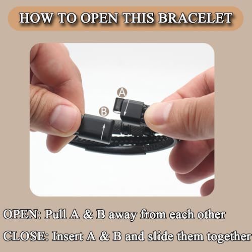 Pulsera trenzada de cuero para hombre miniatura 5