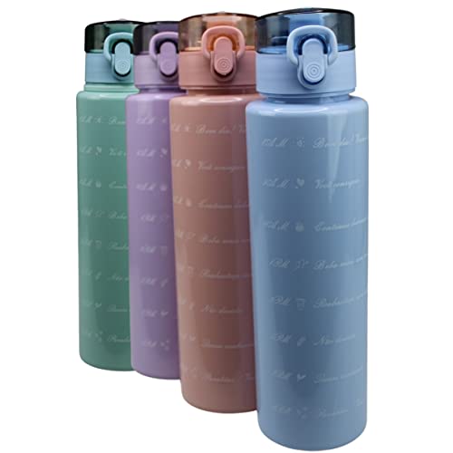 Garrafa De Água Squeeze 800 ml Colorida com Canudo Adesivos Academia Fitness Esporte Treino Musculaç