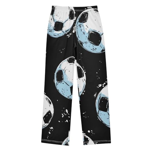 Soccer Balls Boys Long Pants Soft Trousers Elastic Waist Kids Lounge Bottoms with Pockets S-XL