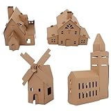 Maison en carton à décorer et colorier : les enfants peuvent la en chef-d'œuvre tout en développant leur motricité fine. kit de bricolage en papier, cabane en carton