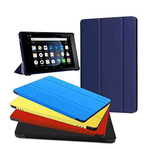 Fire HD 8 Case - Zerhunt Ultra Light Slim Fit Protective Cover with Auto Wake/Sleep for Fire HD 8 Tablet (2017/2016 Release,7th/6th Generation), Navy Blue (ZH-HD8-Case2-B)