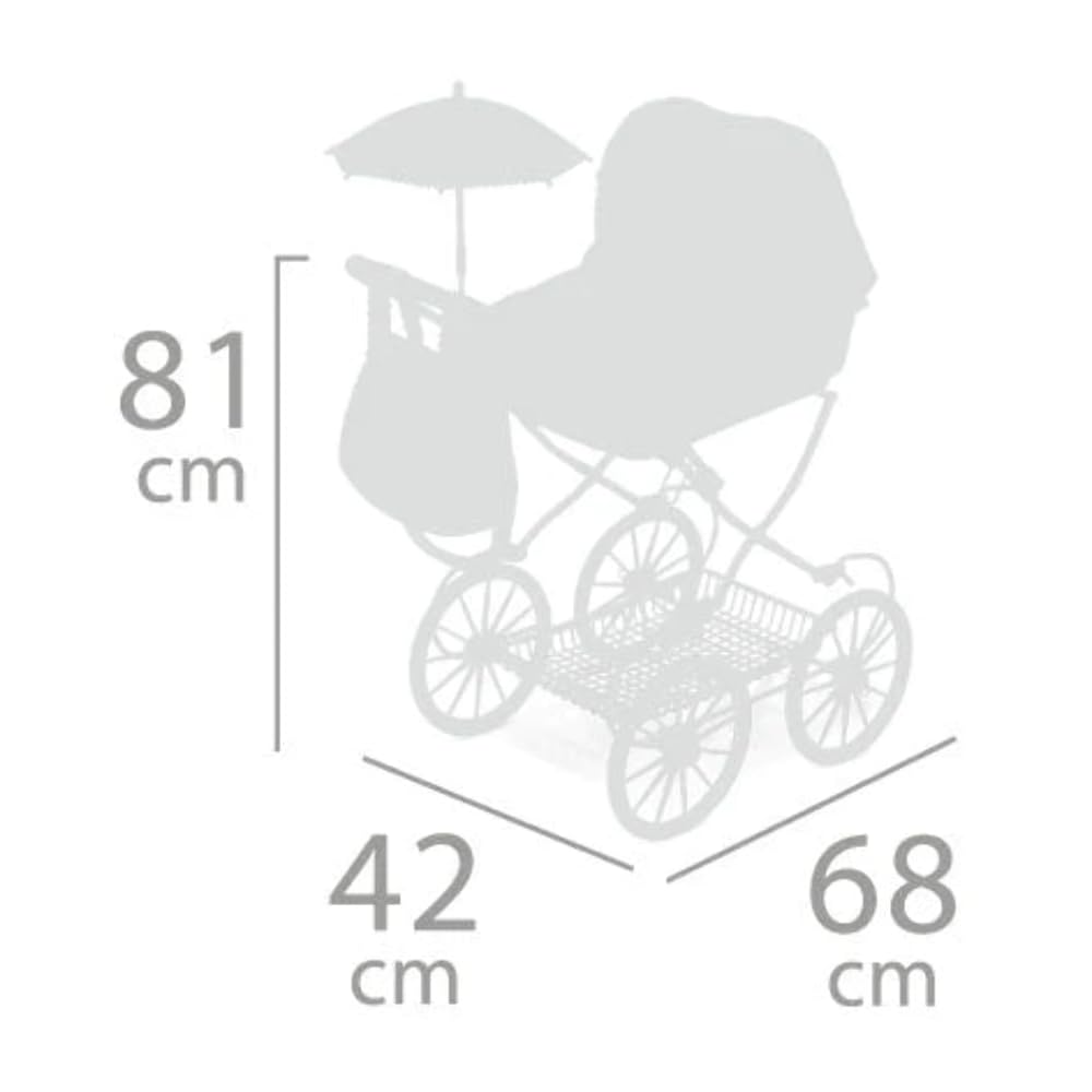 Składany wózek dla lalek Provenza z parasolem DeCuevas Toys 81045