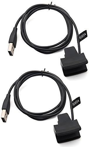TUSITA [2-PACK] Charger With Reset Button for Fitbit Alta/Fitbit Ace - USB Charging Cable Clip Cradle 100cm - Smart Fitness Activity Tracker Accessories