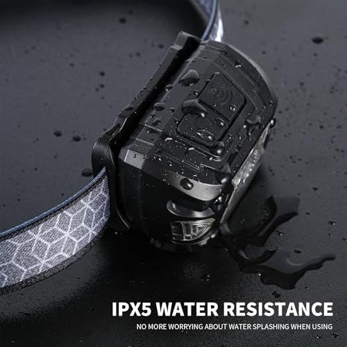 JyliRenz Outdoor Head Lamp, Rechargeable Type-C, 6Modes, 1000+ Lumens, IPX5 Waterproof Flashlight, 12 Hour Continuous Lighting Ideal for Camping Flashlights, Reading, Sports, Running, Hiking, Fishing - Thumbnail 3