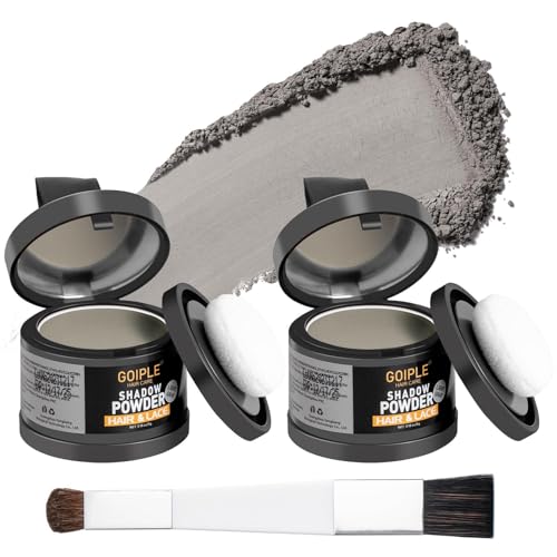 Root Cover Up Powder for Women - Light Gray Hairline Powder for Bald Spots, Eyebrows, Beard Line, Light-Blonde Hair Fibers for Thinning Hair Shadow Powder 2 Pack
