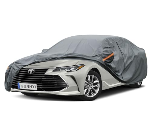 Image of GUNHYI Premium Car Cover Custom Fit Toyota Avalon, 16 Layers Heavy Duty Car Cover Waterproof All Weather with Zipper Door for Sun Rain Snow Dust Uv Protection